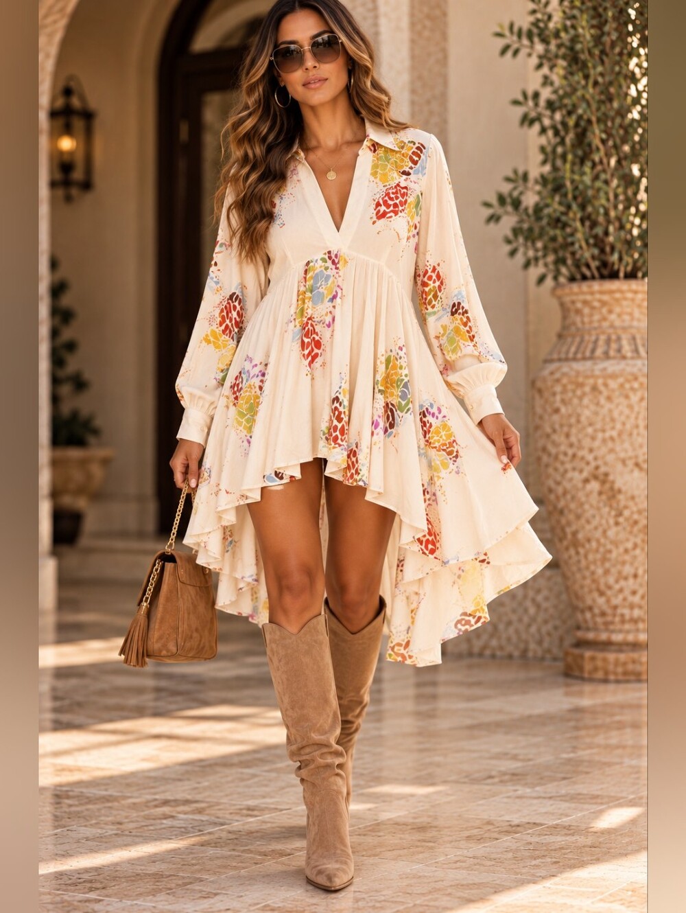 FREE PEOPLE Field Of Butterflies Tunic in Ivory Size XS